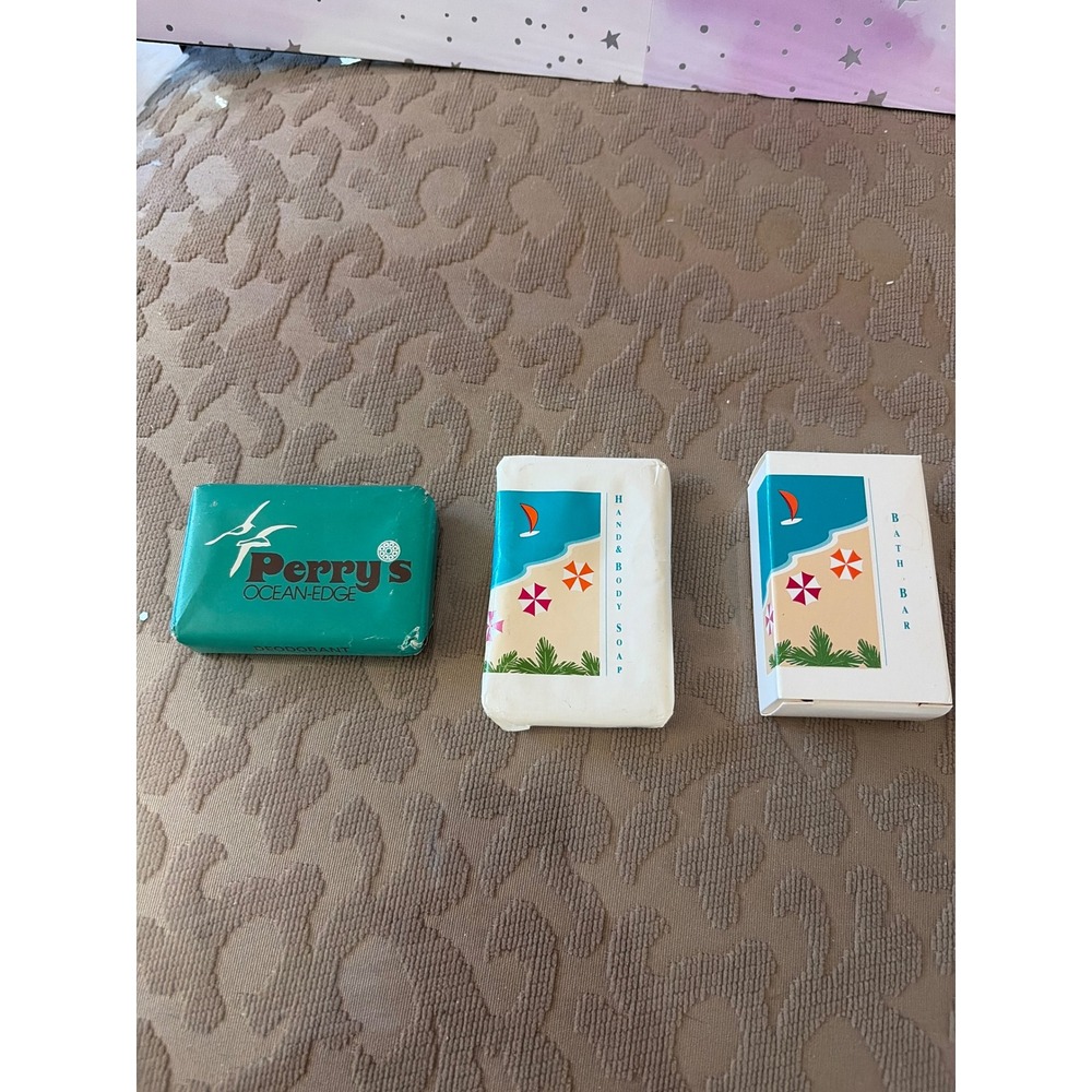 Vintage Perrys Ocean Edge Daytona Beach Florida Soap and Deodorant Hotel Set